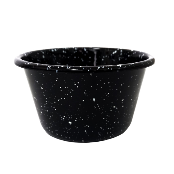 Bowl Cónico 430 ml en Peltre Pietra Negro Chispas Blancas