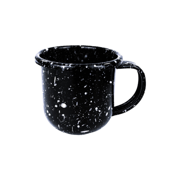 Mug 370 ml en Peltre Pietra Negro Chispas Blancas